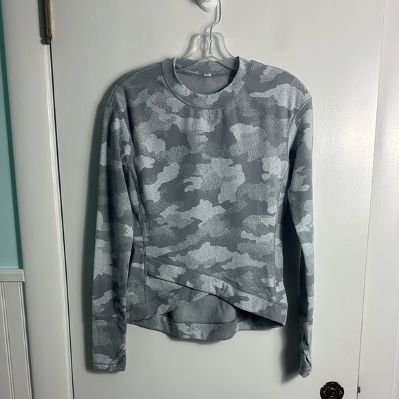 Lululemon Close to Crossing Long Sleeve Shirt Camo Rhino Grey Starlight Size 6 - Picture 2 of 8